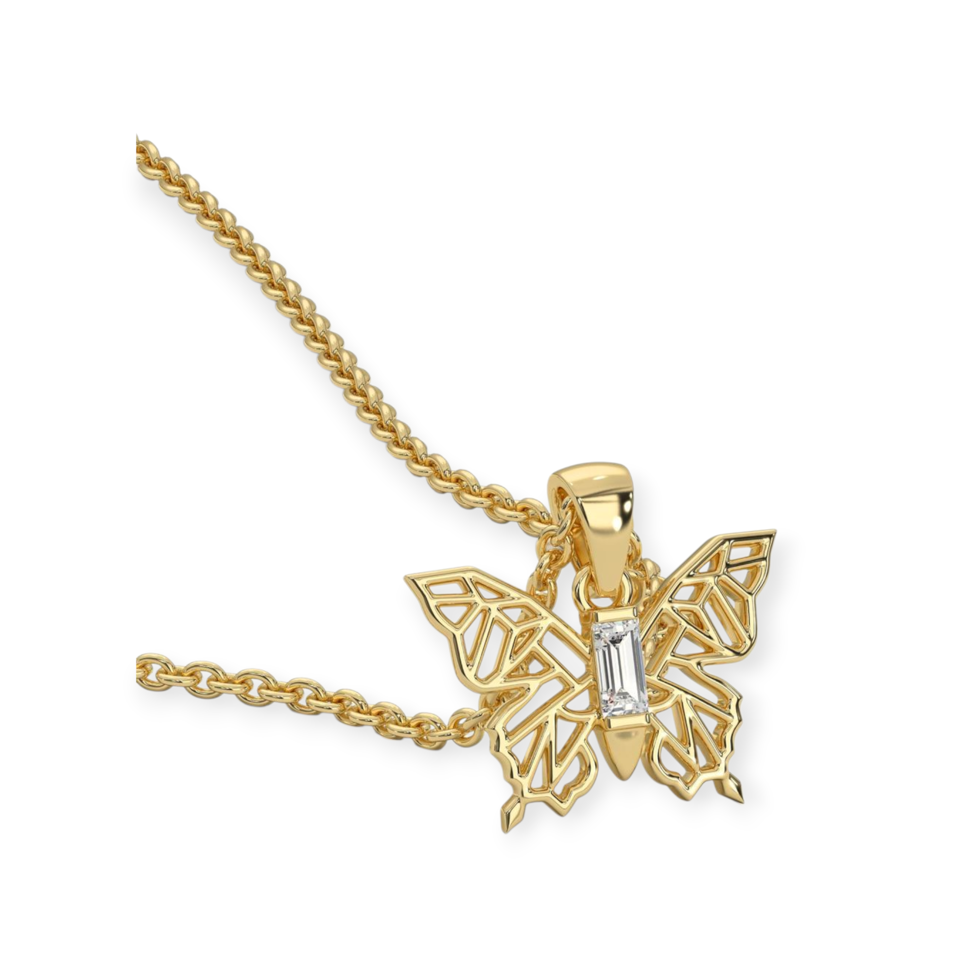 Butterfly Baguette Pendant